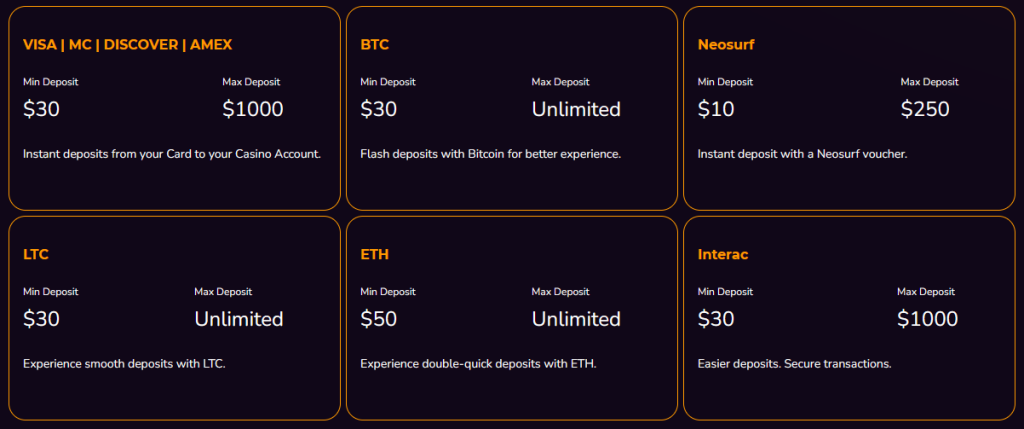 winport casino deposit options